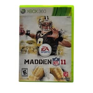 Madden NFL 11 Xbox 360 Drew Brees Cover Complete‎ Disc Case Manual